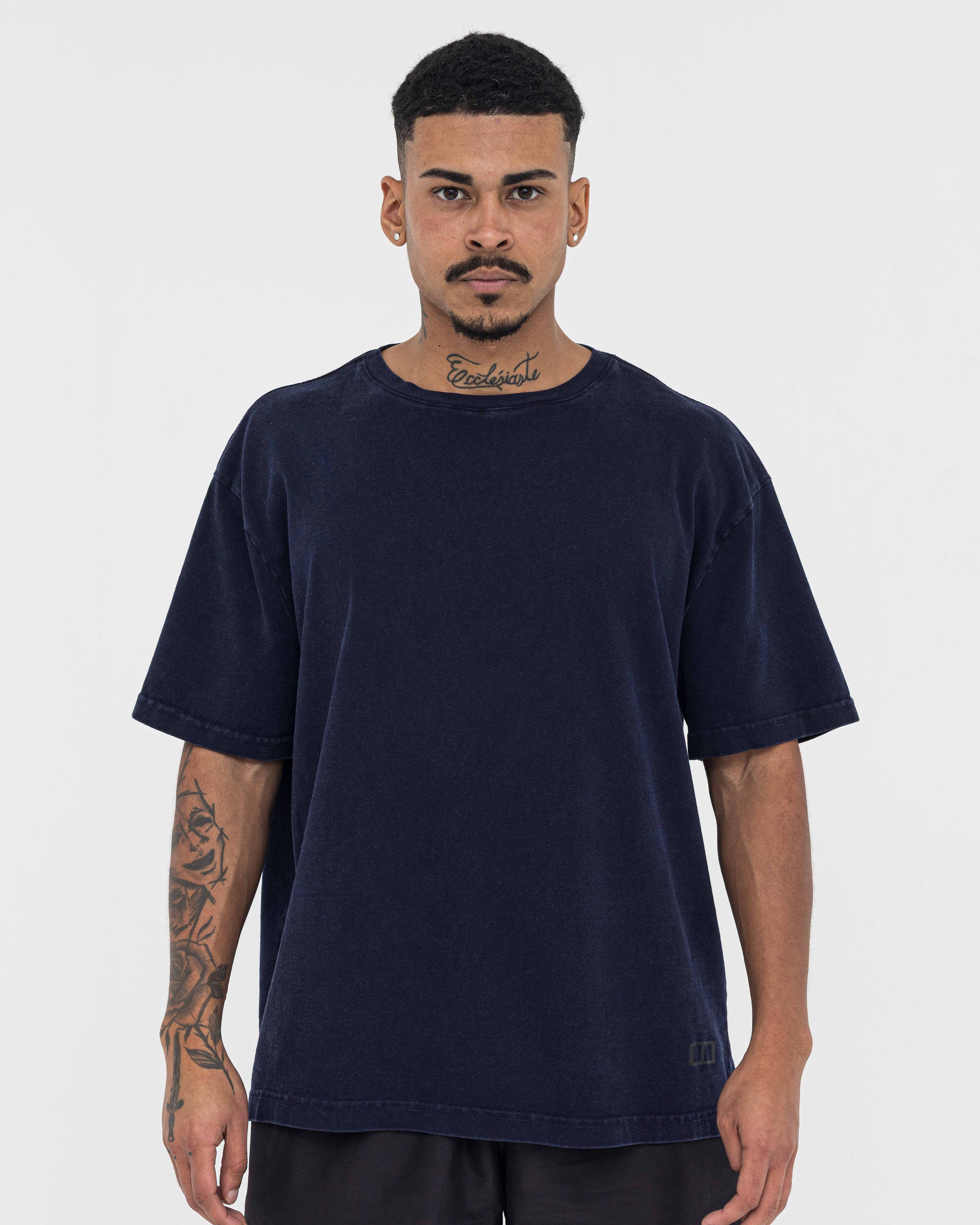 Camiseta Boxy Stonewashed Tee — Azul