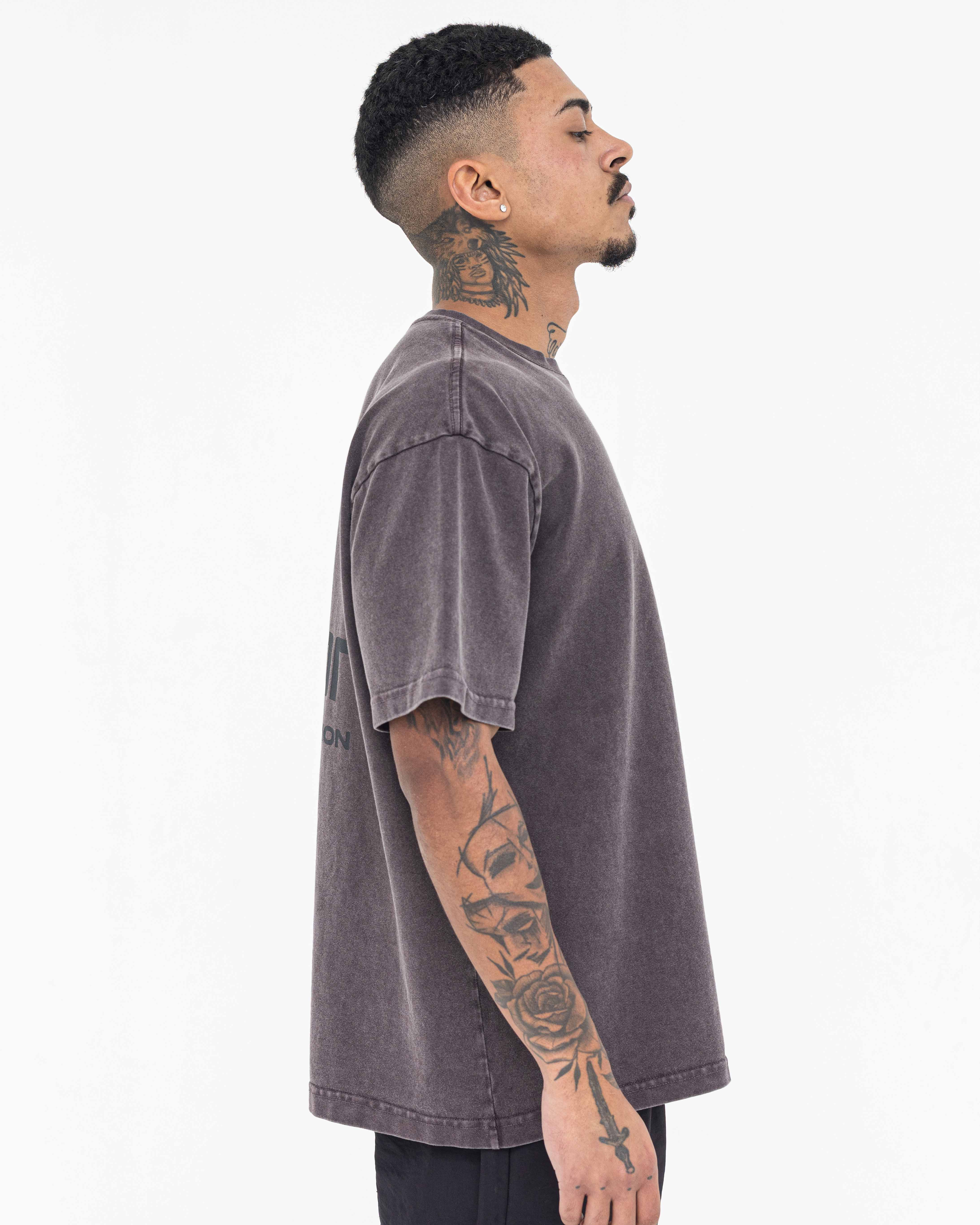 Boxy Stonewashed Tee — Marrom