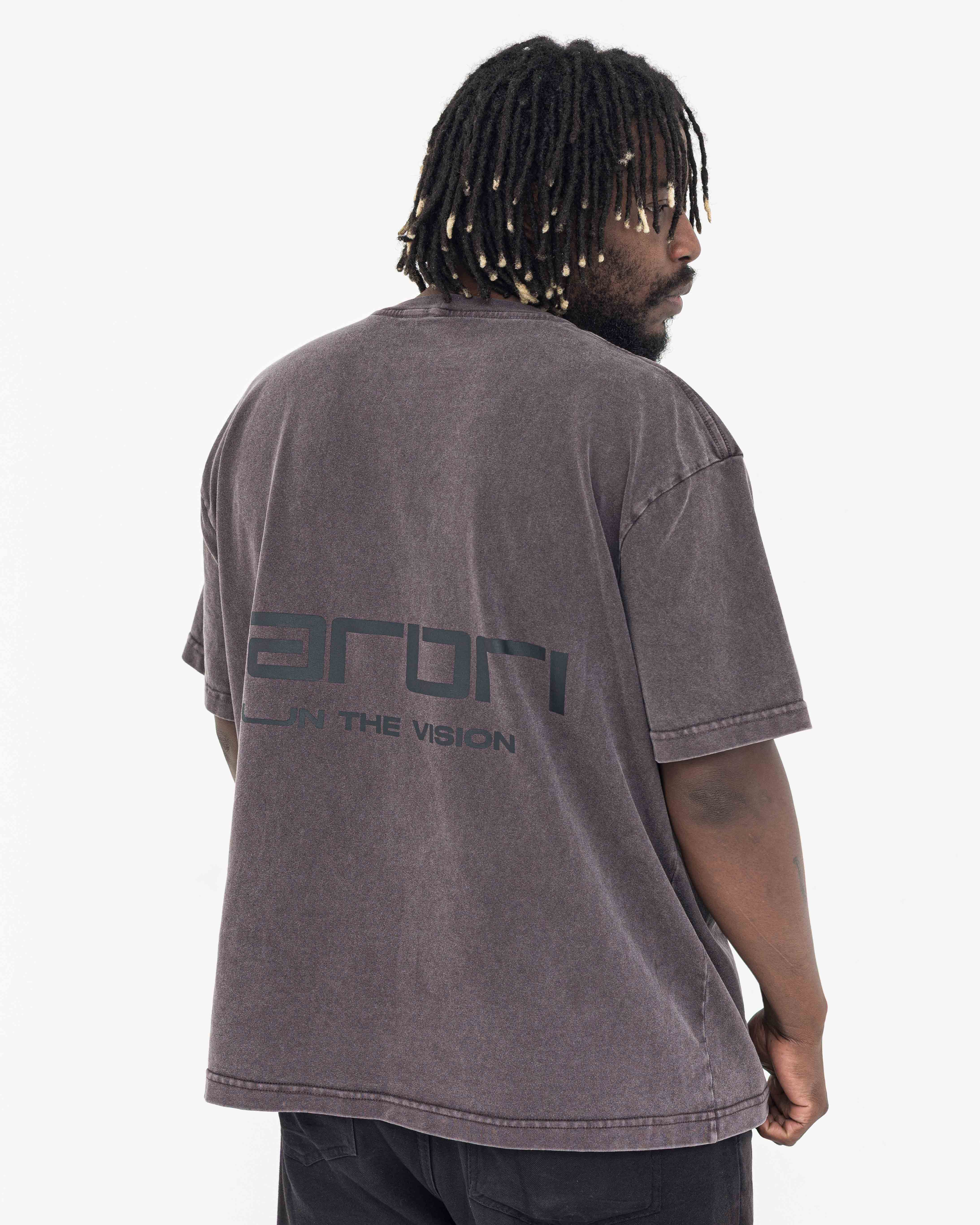 Camiseta Boxy Stonewashed Tee — Marrom