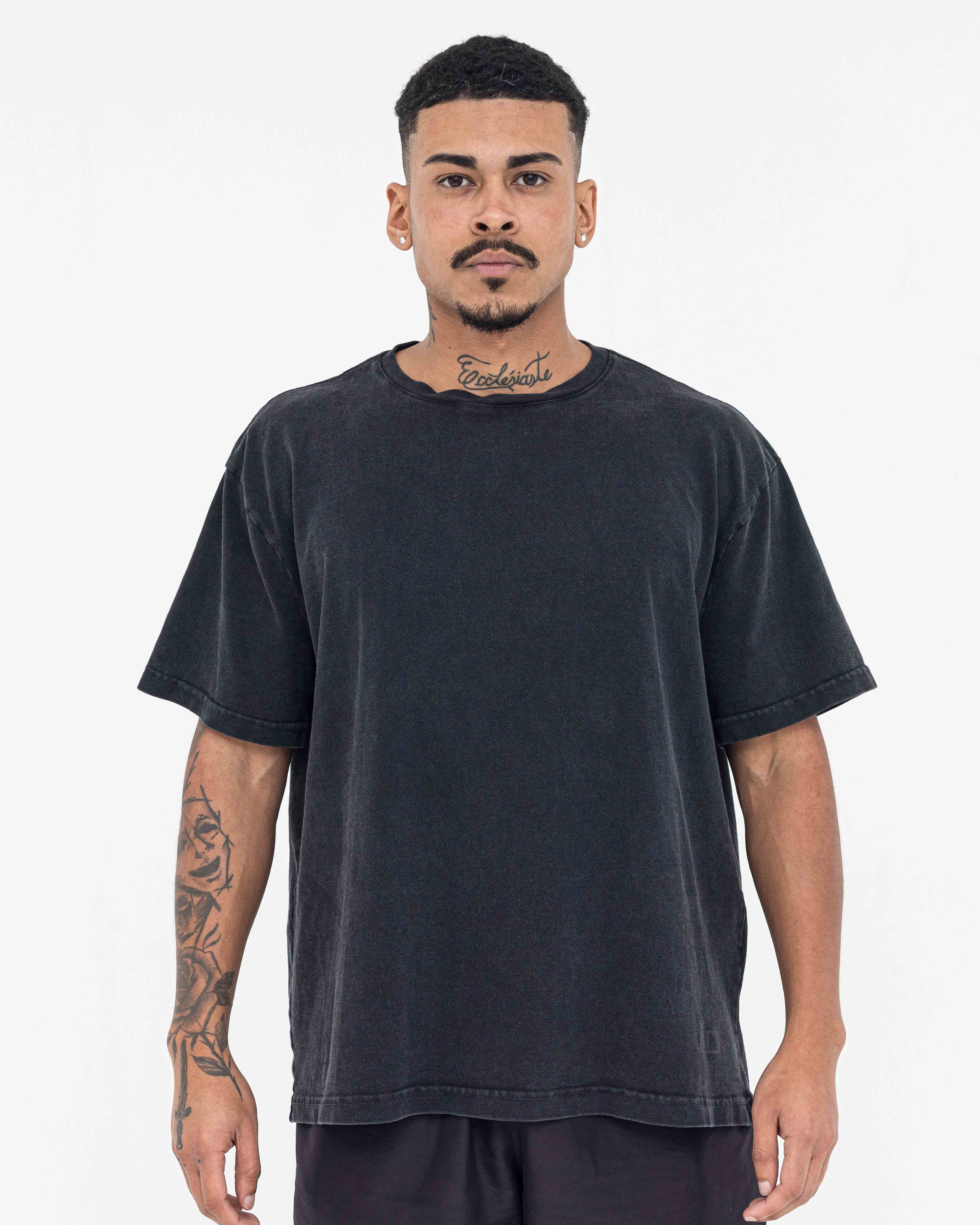 Boxy Stonewashed Tee — Preto