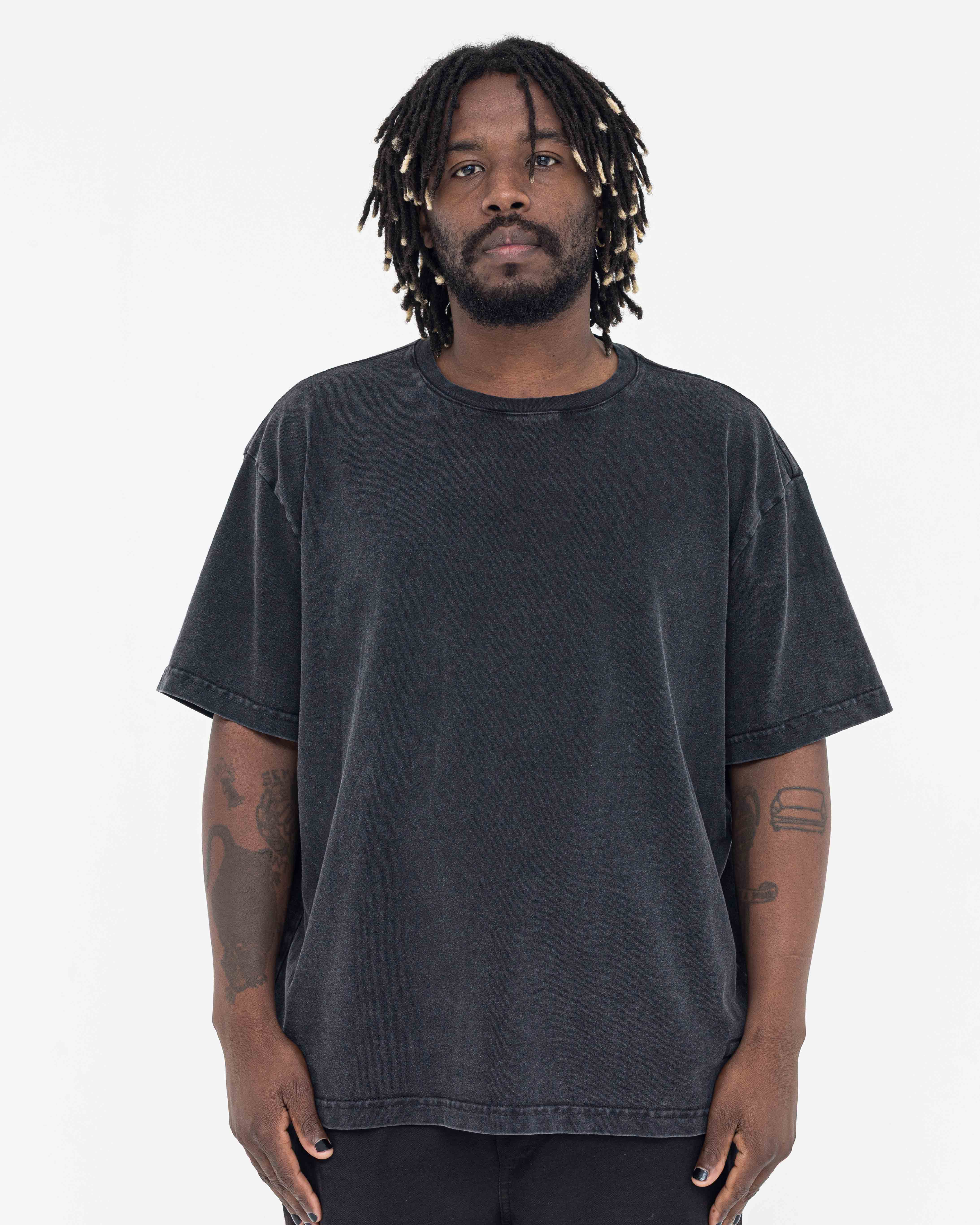 Camiseta Boxy Stonewashed Tee — Preto