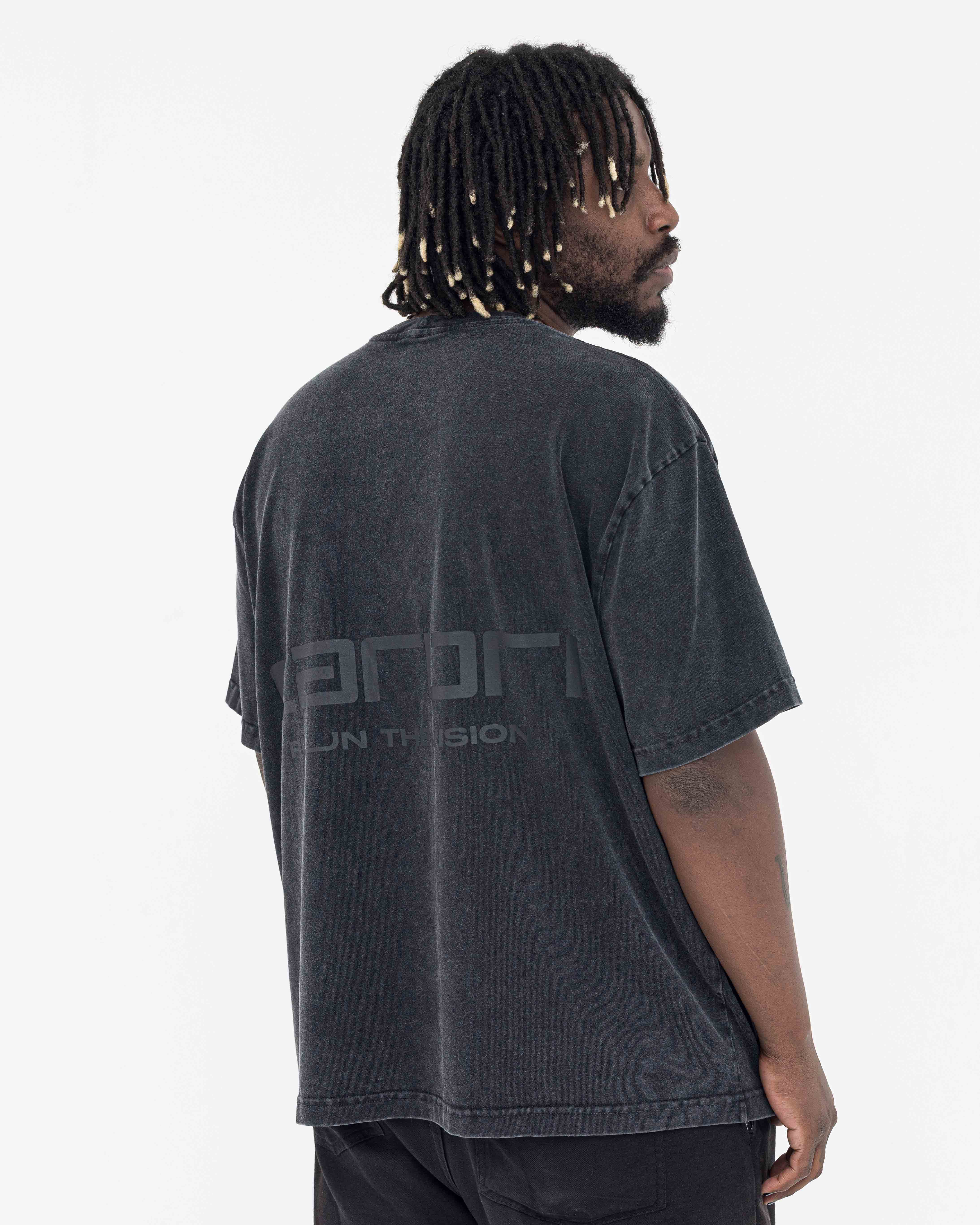 Boxy Stonewashed Tee — Preto
