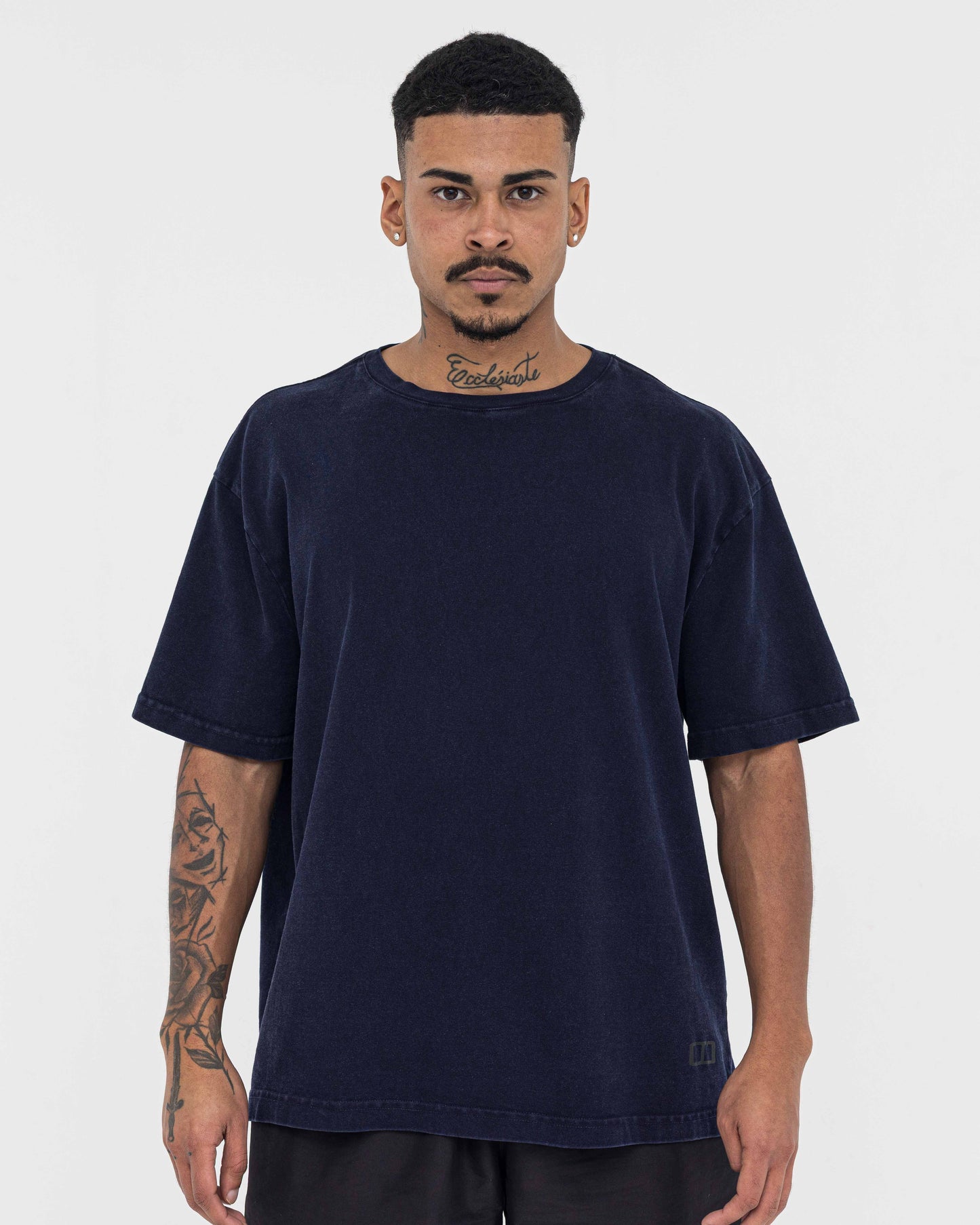 Boxy Stonewashed Tee — Azul
