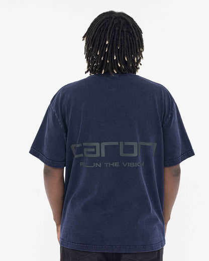 Boxy Stonewashed Tee — Azul