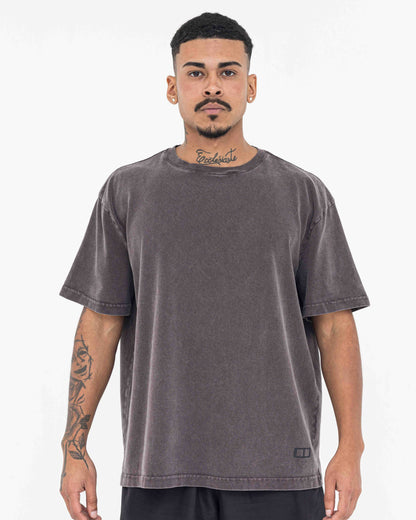 Boxy Stonewashed Tee — Marrom