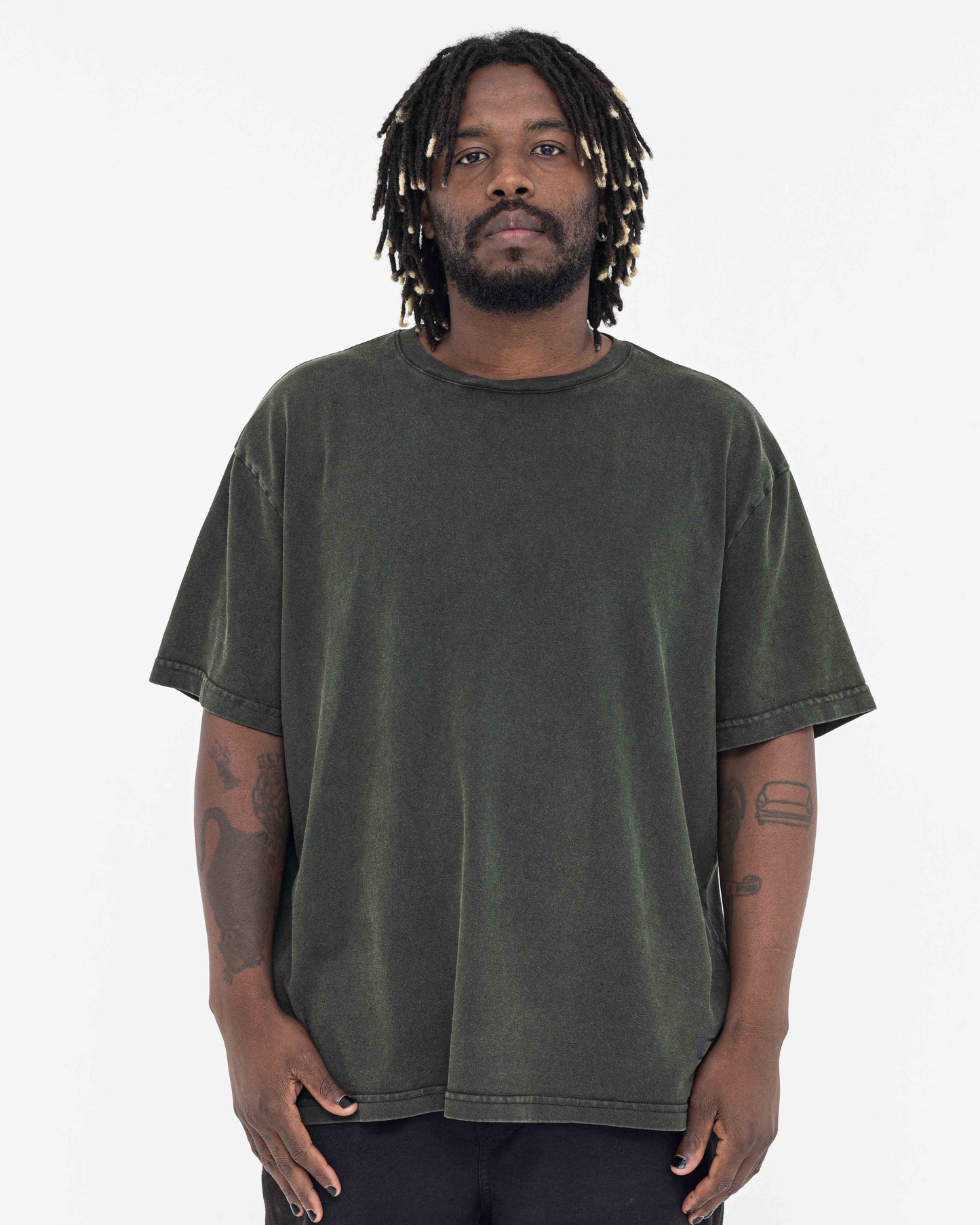 Boxy Stonewashed Tee — Verde