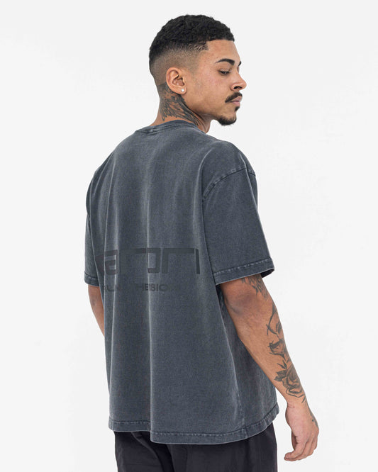 Boxy Stonewashed Tee — Cinza