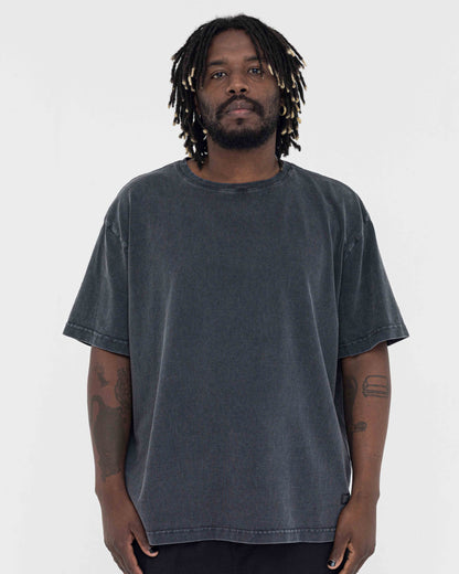 Boxy Stonewashed Tee — Cinza