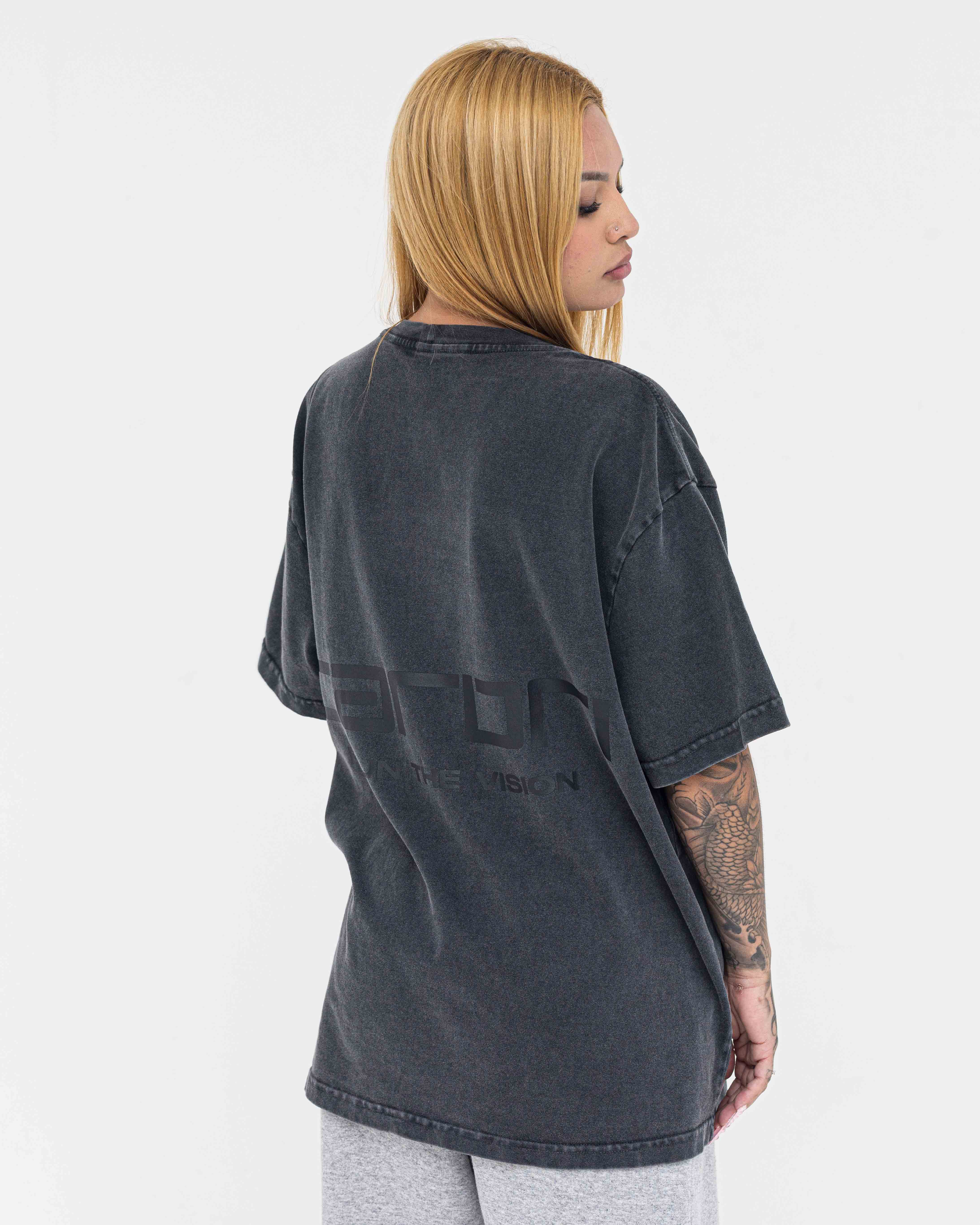 Camiseta Boxy Stonewashed Tee — Cinza