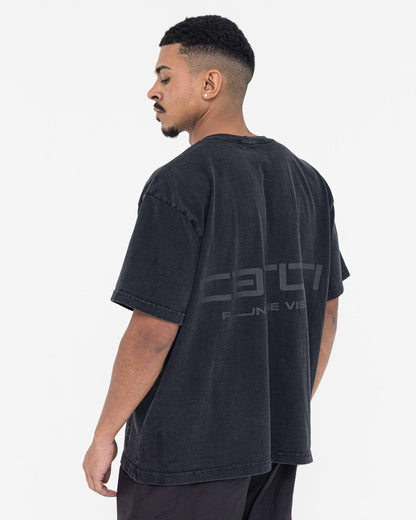 Boxy Stonewashed Tee — Preto